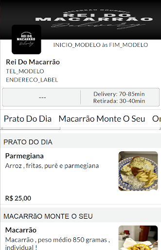 Android application Rei Do Macarrão screenshort