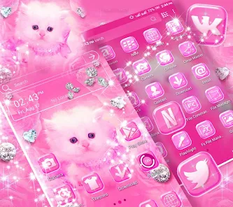 Cute Pink Cat Launcher Theme - Apps on Google Play