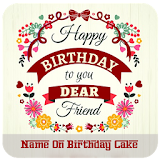 Name Photo  On Birthday Cake Frame icon