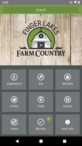 Android application Finger Lakes Farm Country screenshort