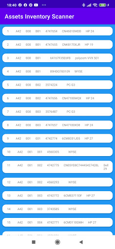 Assets Inventory Scanner Screen 2
