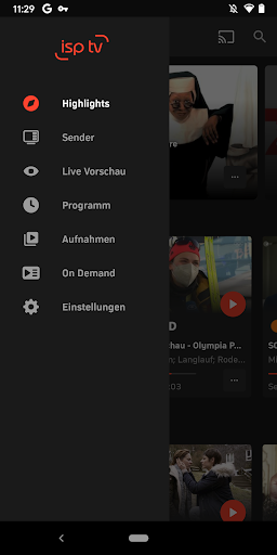 Android application isp tv screenshort