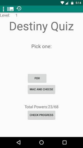 Android application Destiny Quiz screenshort