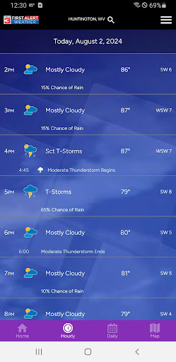 Screenshot of WSAZ First Alert Weather App