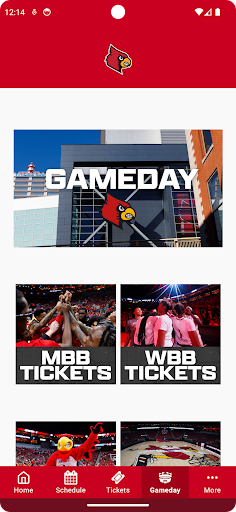 Screenshot of Louisville Cardinals