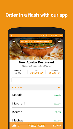 Android application New Apurba Restaurant screenshort