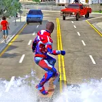 Cover Image of Descargar Superhero Robot man Flying SnowStorm Rescue Game  APK