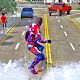 Superhero Robot man Flying SnowStorm Rescue Game