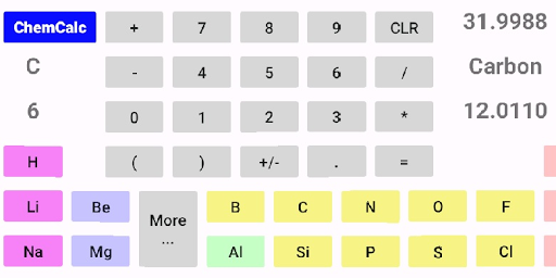 Android application ChemCalc screenshort
