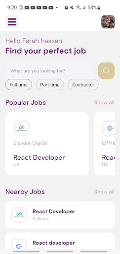 Android application Easy Jobs screenshort