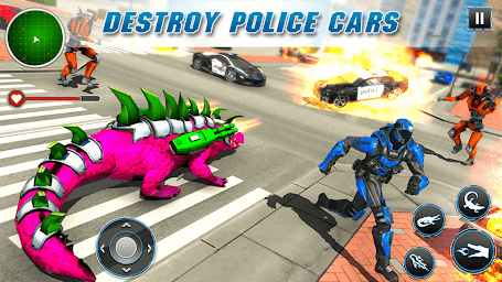 Crocodile Robot Car Game 3d