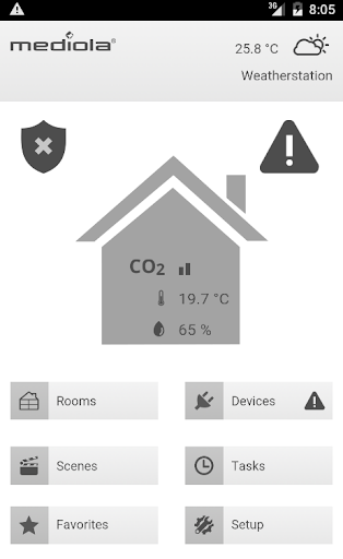 Android application mediola IQONTROL screenshort