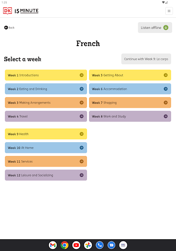Screenshot of DK 15 Minute Language Course
