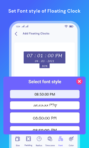 Floating Clock StopWatch Timer Screen 3