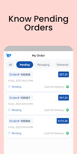 Android application Oorkart vender screenshort