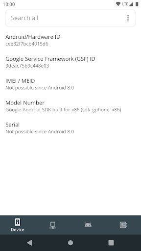 Android application Device Info screenshort
