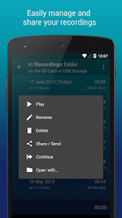 Hi-Q MP3 Voice Recorder (Pro) Screenshot