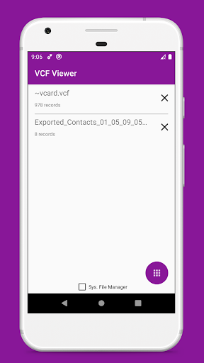 Screenshot of vCard File Reader: VCF Contact