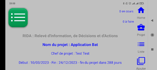 Android application RIDA screenshort