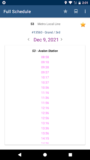 Los Angeles Bus Schedule Time Screen 3