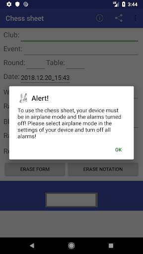 Android application Chess sheet PRO screenshort