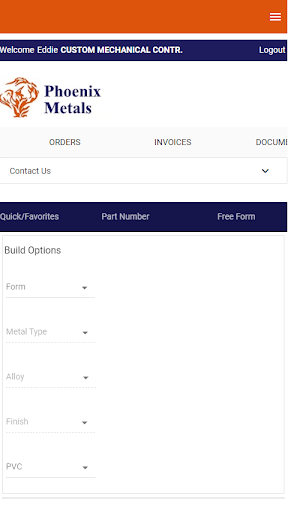 Android application Phoenix Metals screenshort