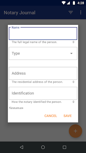 Notary Journal Screen 2