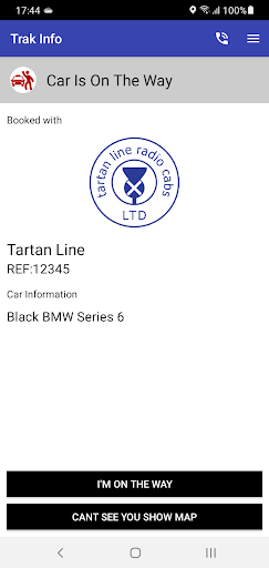Tartan Line Radio Cabs Screen 3