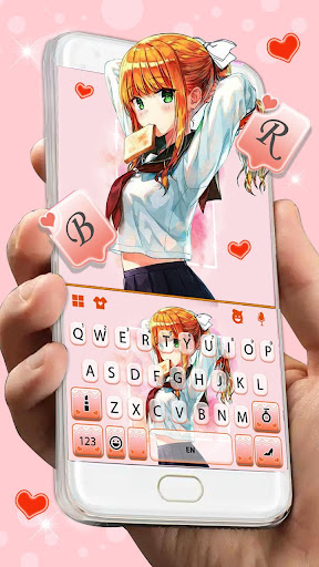 Android application Cute Student Girl Keyboard The screenshort