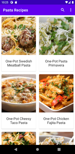 Android application Pasta Tasteful Recipes screenshort