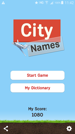 Android application City Names: Words Game Lite screenshort