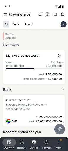 Android application Investec Private Client screenshort