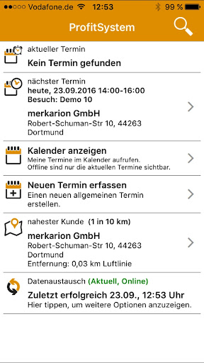 Android application ProfitSystem screenshort