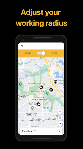 Android application 4RYDE driver screenshort