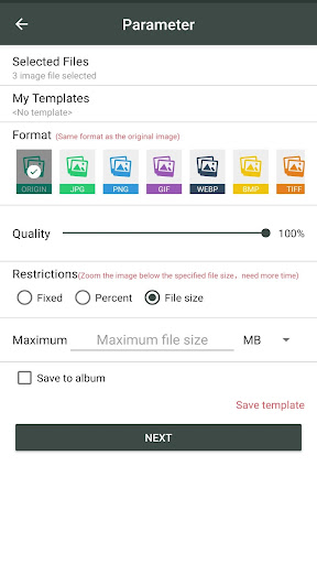 Photo Compressor Screen 2