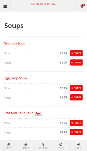 Spring Garden - DC Ordering Screen 3