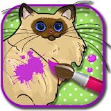 Cats coloring book icon