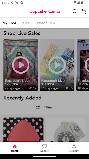 Android application Cupcake Quilts screenshort