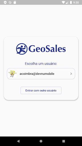 Android application GeoSales - automação de vendas screenshort