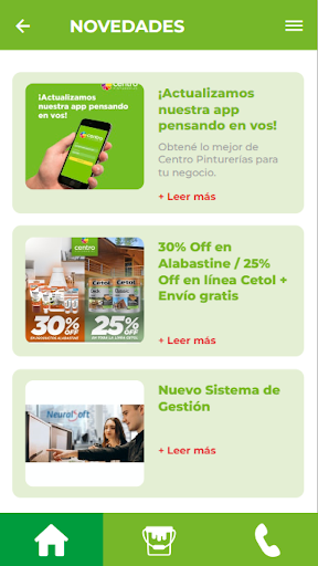 Android application Centro Pinturerías screenshort