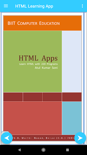 HTML Training App-220 Programs Screen 2