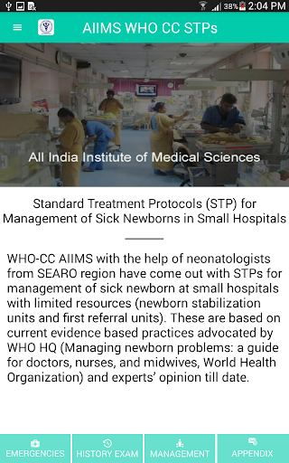 Android application AIIMS-WHO CC STPs screenshort