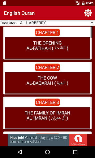 English Quran Screen 2