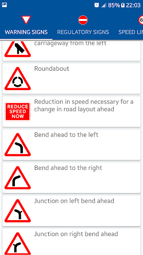 I know my traffic signs (UK) Screen 2