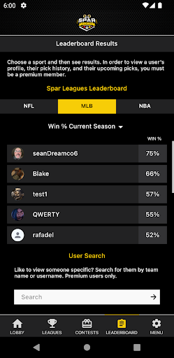 SPAR Pickem Leagues and Contests