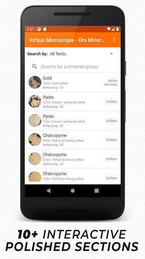 Android application Virtual Microscope - Ore screenshort