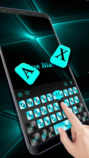 Cyan Metal Keyboard Theme Screen 2