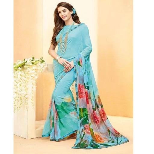 Georgette Saree Floral Designs