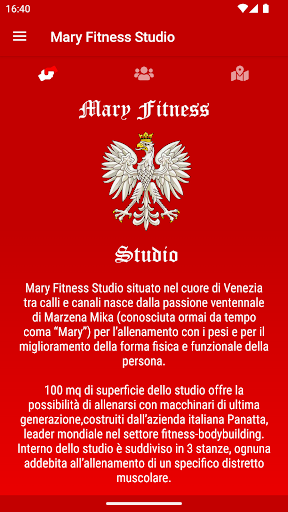 Android application Mary Fitness Studio screenshort
