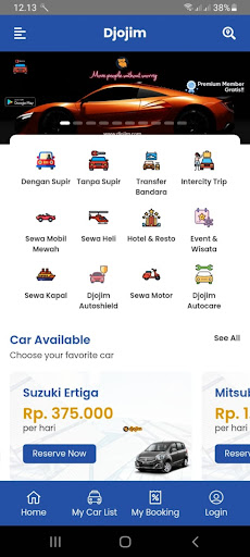 Android application Djojim Rental Car screenshort
